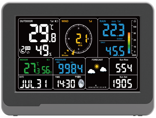 WH5000 TWIN (2 Displays) 7-In-1 Ultra WiFi Weather Station